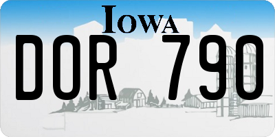 IA license plate DOR790