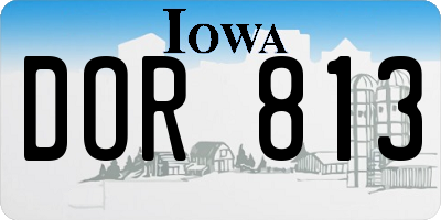 IA license plate DOR813