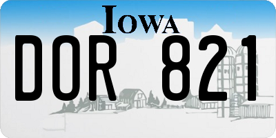 IA license plate DOR821