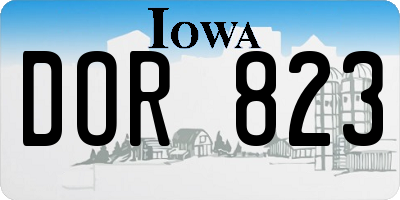 IA license plate DOR823