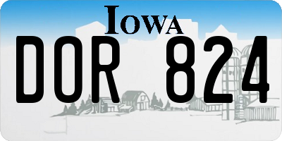 IA license plate DOR824
