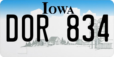IA license plate DOR834
