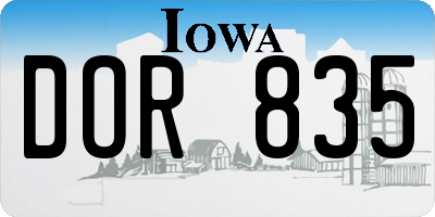 IA license plate DOR835