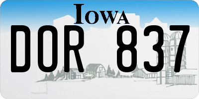 IA license plate DOR837