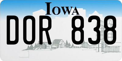 IA license plate DOR838
