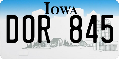 IA license plate DOR845