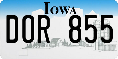 IA license plate DOR855