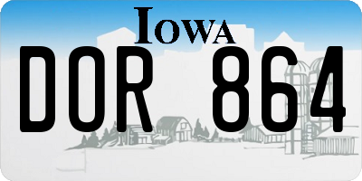 IA license plate DOR864