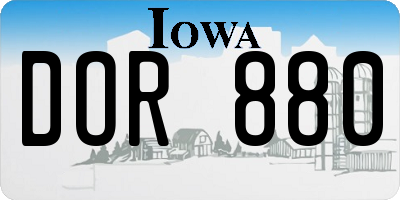 IA license plate DOR880
