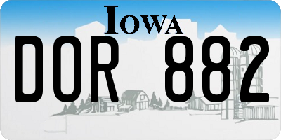 IA license plate DOR882