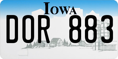 IA license plate DOR883