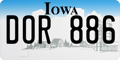 IA license plate DOR886
