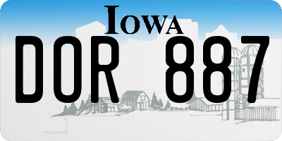 IA license plate DOR887