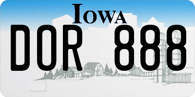 IA license plate DOR888