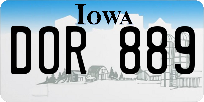 IA license plate DOR889