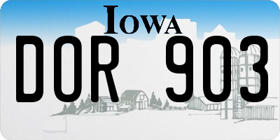 IA license plate DOR903