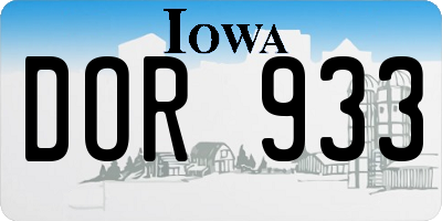 IA license plate DOR933