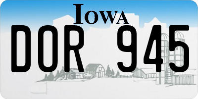 IA license plate DOR945