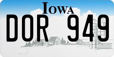 IA license plate DOR949