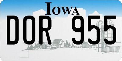 IA license plate DOR955