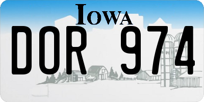 IA license plate DOR974
