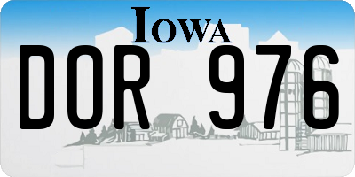 IA license plate DOR976