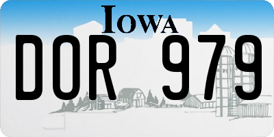 IA license plate DOR979