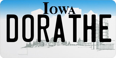 IA license plate DORATHE