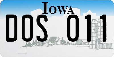IA license plate DOS011
