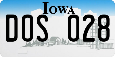 IA license plate DOS028