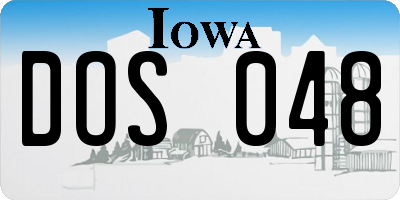 IA license plate DOS048