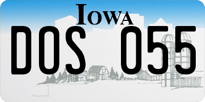 IA license plate DOS055