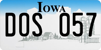 IA license plate DOS057
