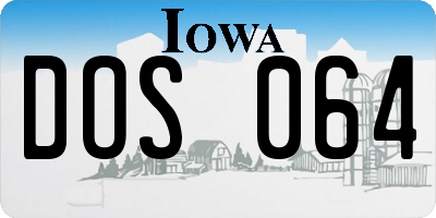 IA license plate DOS064