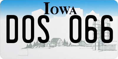 IA license plate DOS066