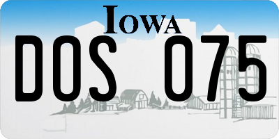 IA license plate DOS075