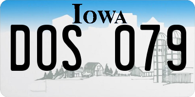 IA license plate DOS079