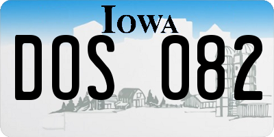 IA license plate DOS082