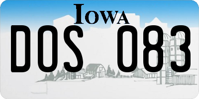 IA license plate DOS083