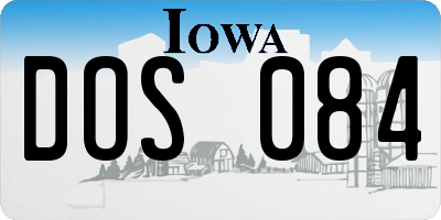 IA license plate DOS084
