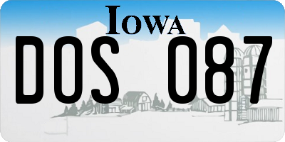 IA license plate DOS087