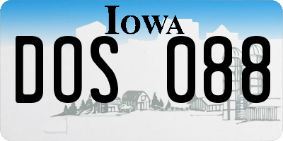 IA license plate DOS088