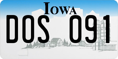 IA license plate DOS091