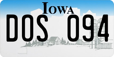 IA license plate DOS094