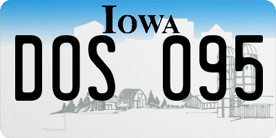 IA license plate DOS095
