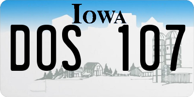 IA license plate DOS107