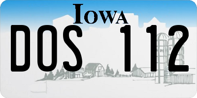 IA license plate DOS112