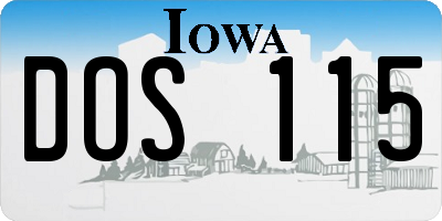 IA license plate DOS115