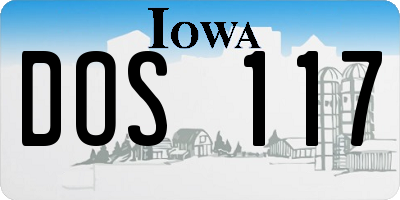 IA license plate DOS117
