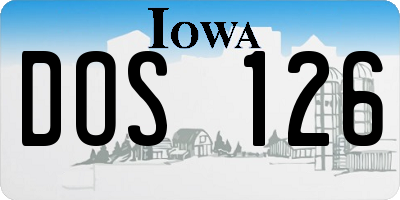 IA license plate DOS126